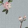 Blue Metallic Linen Chinoiserie Blossom